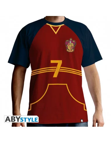 es::Harry Potter Camiseta Premium 'Quidditch' hombre color rojo. Talla M