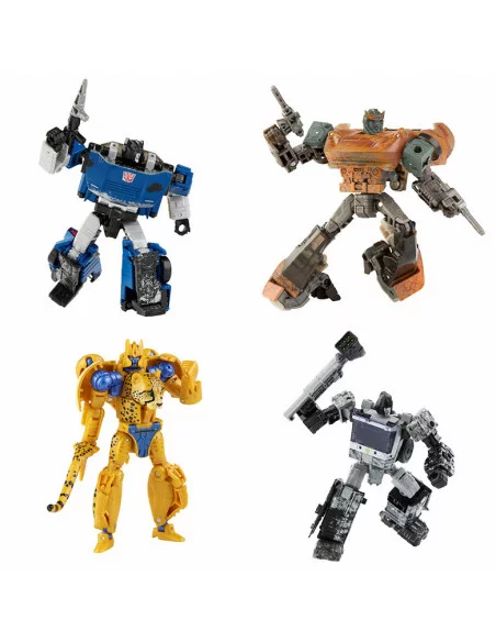 es::Transformers Pack 4 figuras DeepCover, Sparkless Bot, Cheetor y Desseus Drone War For Cybertron Trilogy Reissue Deluxe 14 cm