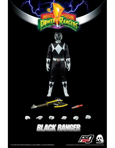 es::Mighty Morphin Power Rangers Figura FigZero 1/6 Black Ranger 30 cm