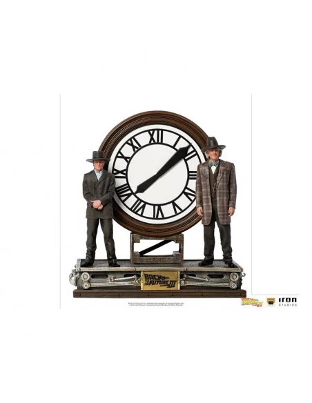 es::Regreso al Futuro III Estatua 1/10 Deluxe Art Scale Marty and Doc at the Clock 30 cm