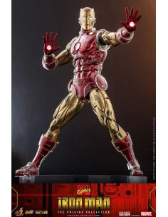 Hot toys Action Figur Marvel The Origins Collection Comic Masterpiece 1/6  Järn Man Deluxe Version 33 Centimeter Figur