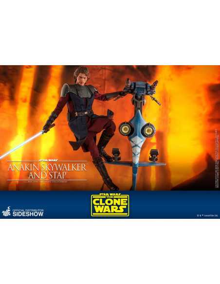 es::Star Wars The Clone Wars Figura 1/6 Anakin Skywalker & STAP Hot Toys 31 cm