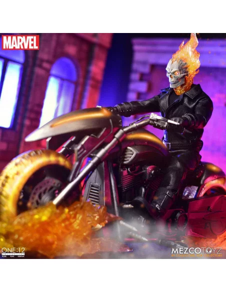 es::Ghost Rider Figura & Vehículo con luz y sonido 1/12 Ghost Rider & Hell Cycle One:12 Collective