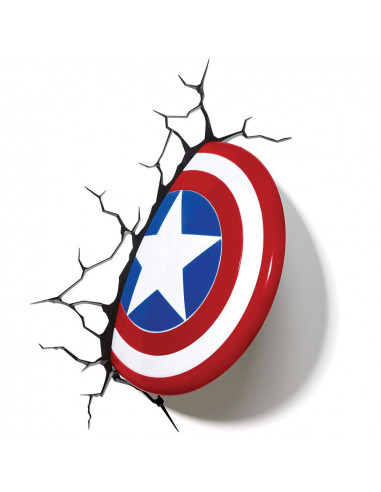 Marvel Lámpara 3D LED Captain America Shield