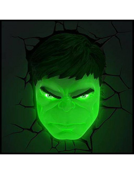 Marvel Comics Lámpara 3D LED Hulk Face 3D