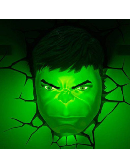 Marvel Comics Lámpara 3D LED Hulk Face 3D