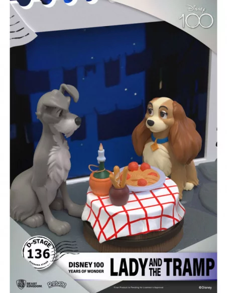 Disney 100th Anniversary PVC Diorama D-Stage Lady And The Tramp 12 cm