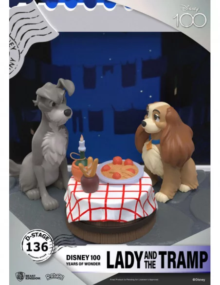 Disney 100th Anniversary PVC Diorama D-Stage Lady And The Tramp 12 cm