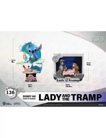 Disney 100th Anniversary PVC Diorama D-Stage Lady And The Tramp 12 cm