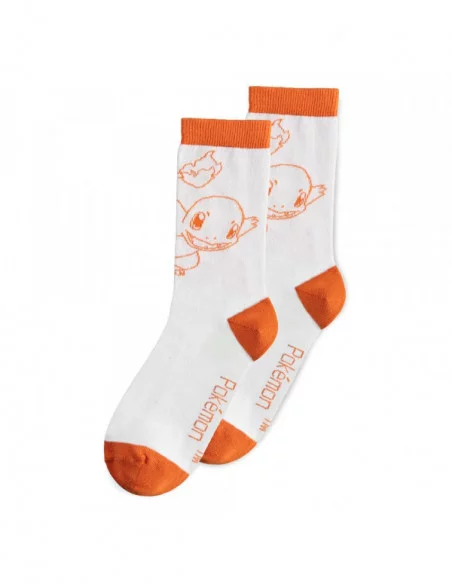 Pokemon Pack de 3 Pares de Calcetines Charmander, Bulbasaur, Squirtle 39-42