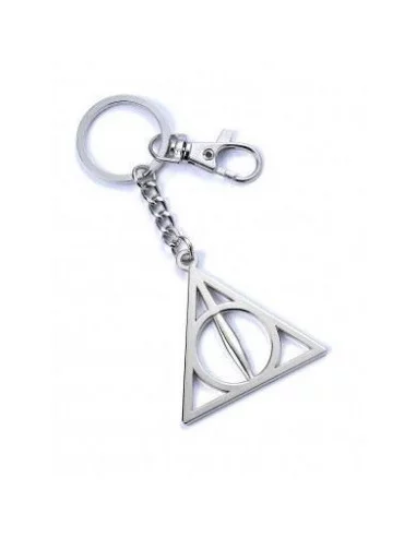 Harry Potter Llavero Deathly Hallows (bañado en plata)