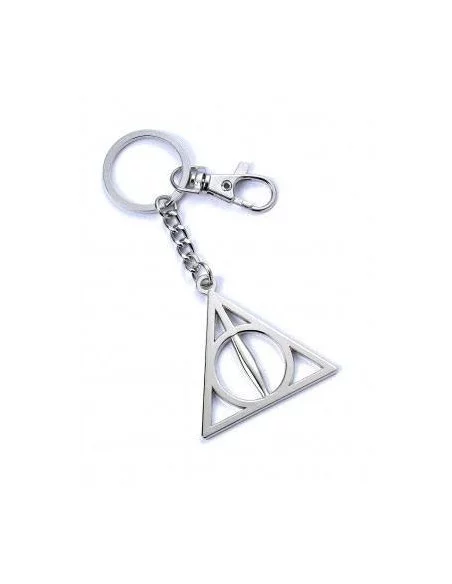 Harry Potter Llavero Deathly Hallows (bañado en plata)