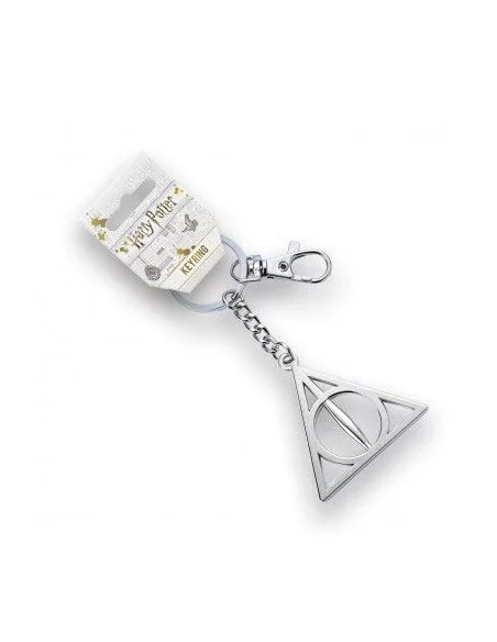 Harry Potter Llavero Deathly Hallows (bañado en plata)