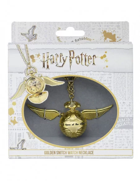 Harry Potter Collar con reloj Snitch dorada (chapado en oro)