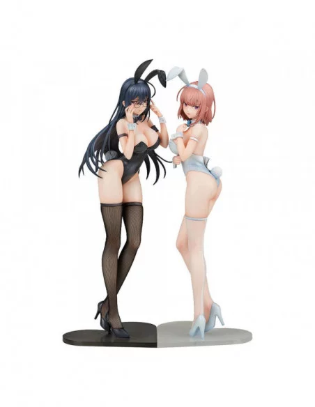 Ikomochi Original Character Estatuas 1/6 Black Bunny Aoi & White Bunny Natsume 30 - 31 cm