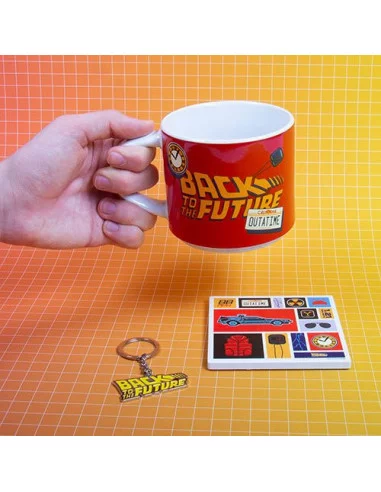 Volver al futuro Juego de taza, posavasos y llavero Out a Time