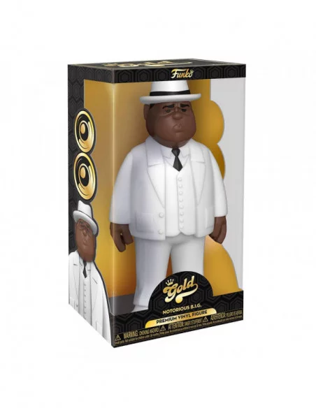 Notorious B.I.G. Vinyl Gold Figura Biggie Smalls White Suit 30 cm