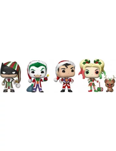 DC Comics Pack de 4 Figuras POP! Heroes Vinyl Holiday 9 cm