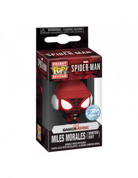 Marvel Llaveros POP! Vinyl Miles Morales- Winter Miles 4 cm Expositor (12)