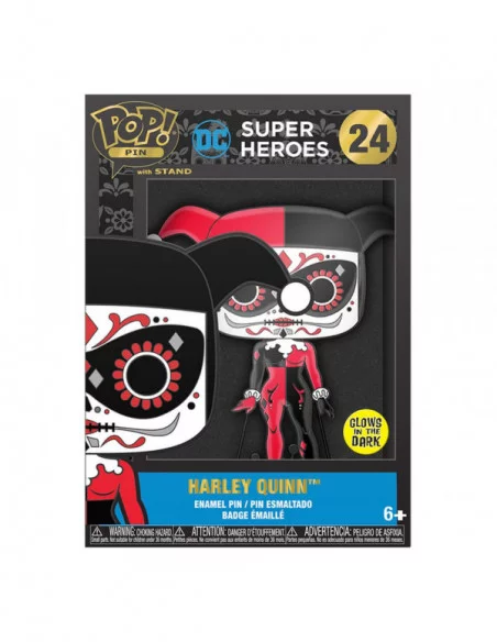 DC Comics DOTD Loungefly POP! Pin Chapa esmaltada Harley Quinn (Glow-in-the-Dark) 10 cm