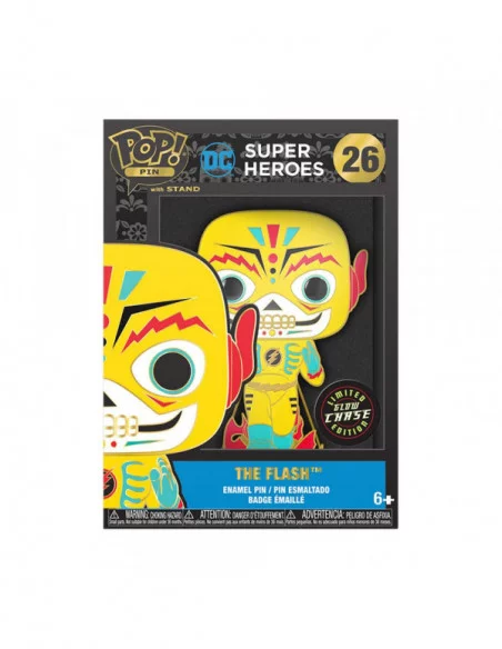 DC Comics DOTD Loungefly POP! Pin Chapa esmaltada Flash (Glow-in-the-Dark) 10 cm