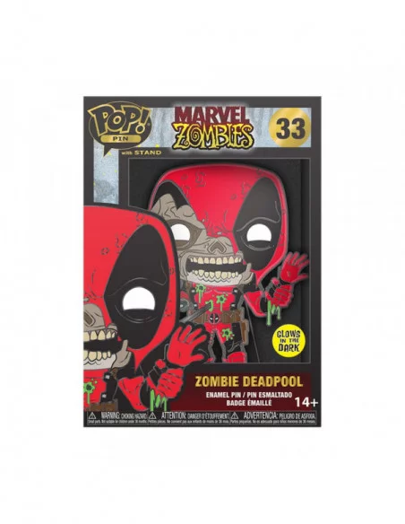 Marvel Zombie Loungefly POP! Pin Chapa esmaltada Deadpool (Glow-in-the-Dark) 10 cm