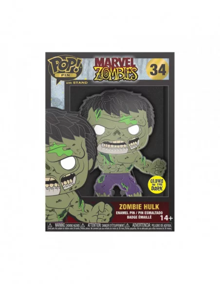 Marvel Zombie Loungefly POP! Pin Chapa esmaltada Hulk (Glow-in-the-Dark) 10 cm