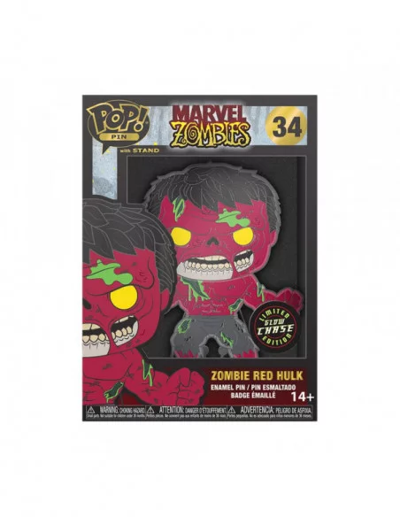 Marvel Zombie Loungefly POP! Pin Chapa esmaltada Hulk (Glow-in-the-Dark) 10 cm