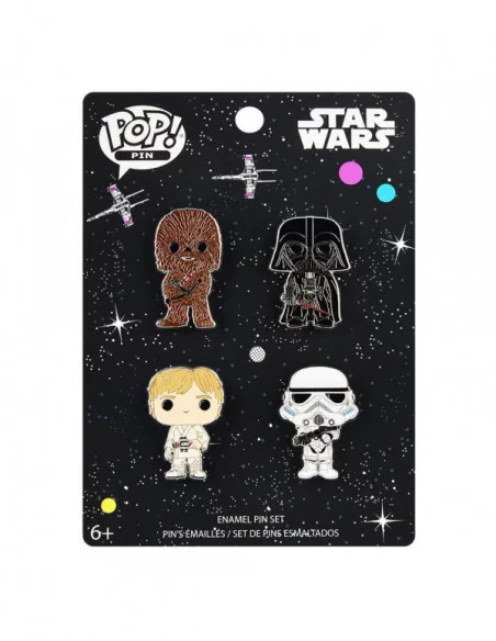 Star Wars POP! Pin Set de 4 Chapas esmaltadas 4 cm