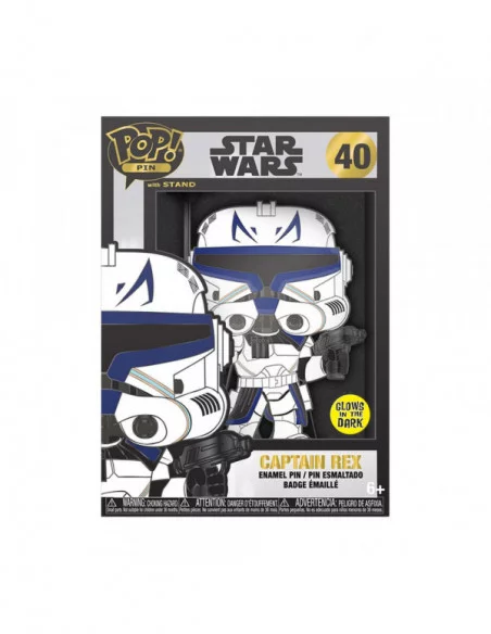 Star Wars Clone Wars Loungefly POP! Pin Chapa esmaltada Captain Rex (Glow-in-the-Dark) 10 cm