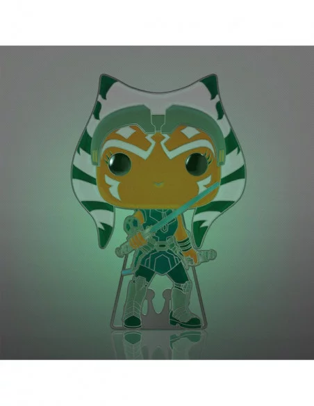 Star Wars Clone Wars Loungefly POP! Pin Chapa esmaltada Ahsoka (Glow-in-the-Dark) 10 cm