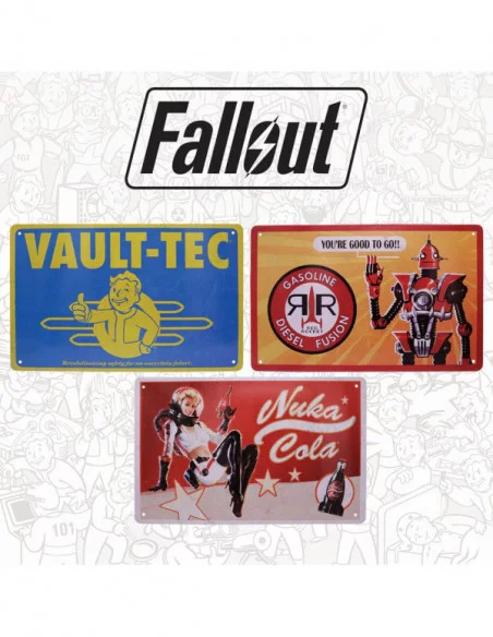 Fallout Set de 3 Placa de Chapa Brands