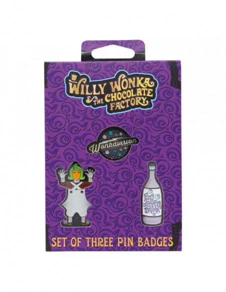 Willy Wonka & la fábrica de chocolate Pack de 3 Chapas Limited Edition