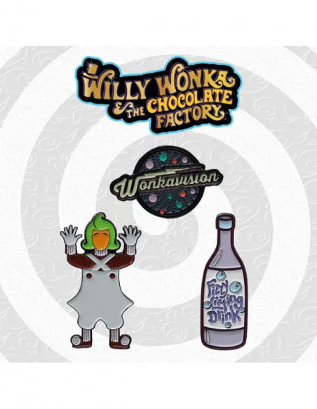 Willy Wonka & la fábrica de chocolate Pack de 3 Chapas Limited Edition