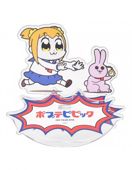 Pop Team Epic Figura acrilico GoodSmile Moment Acrylic Stand Rocking Popuko & Rabbit 10 cm