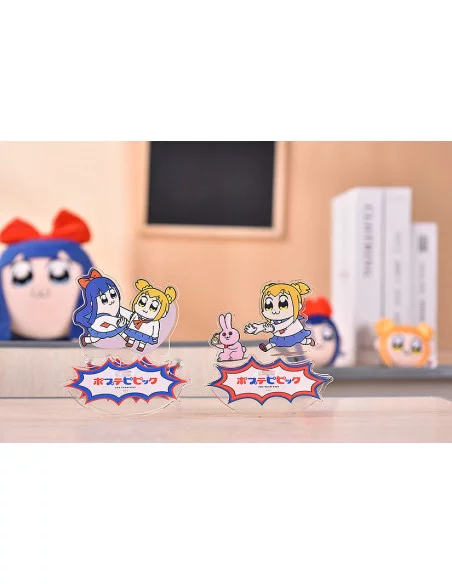 Pop Team Epic Figura acrilico GoodSmile Moment Acrylic Stand Rocking Popuko & Rabbit 10 cm