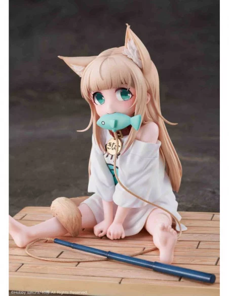 My Cat Is a Kawaii Girl Estatua PVC 1/6 Kinako Sitting Fish Ver. Deluxe Version 14 cm