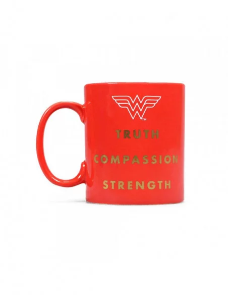 DC Comics Taza Prancing Wonder Woman Truth, Compassion, Strength