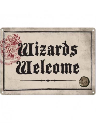 Harry Potter Placa de Chapa Wizards Welcome 21 x 15 cm