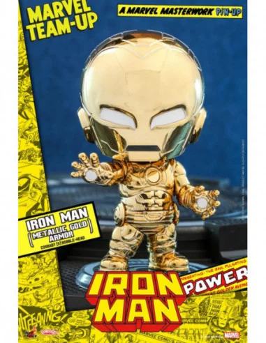 Marvel Comics Minifigura Cosbaby (S) Iron Man (Metallic Gold Armor) 10 cm