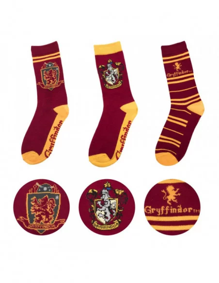 Harry Potter Pack de 3 Pares de calcetines Gryffindor