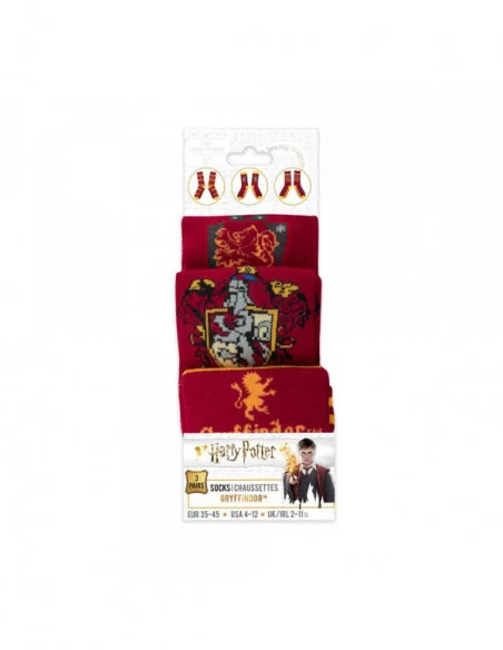 Harry Potter Pack de 3 Pares de calcetines Gryffindor