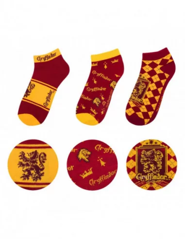 Harry Potter Pack de 3 Pares de calcetines tobilleros Gryffindor