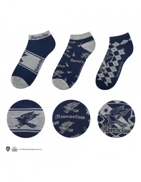 Harry Potter Pack de 3 Pares de calcetines tobilleros Ravenclaw