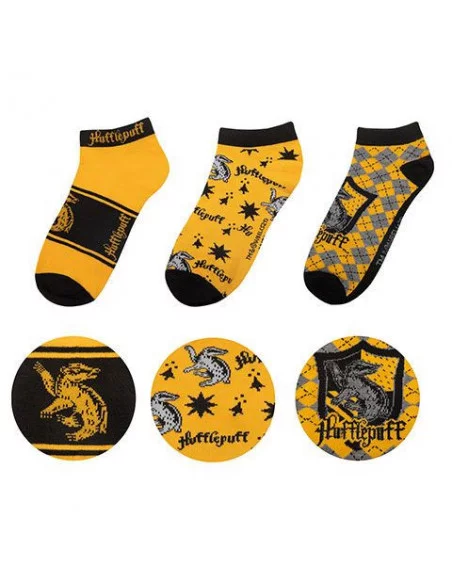 Harry Potter Pack de 3 Pares de calcetines tobilleros Hufflepuff