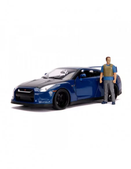 The Fast and Furious Vehículo Hollywood Rides 1/18 2009 Nissan Skyline GT-R R35 con Brian Figura