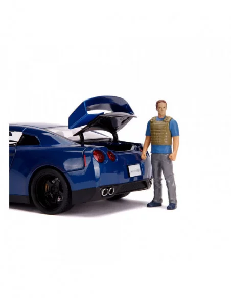 The Fast and Furious Vehículo Hollywood Rides 1/18 2009 Nissan Skyline GT-R R35 con Brian Figura