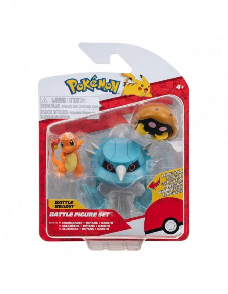 Pokémon Pack de 3 Figuras Battle Figure Set Kabuto, Charmander, Metang