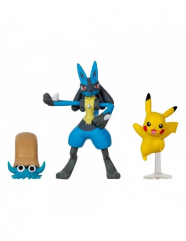 Pokémon Pack de 3 Figuras Battle Figure Set Pikachu, Omanyte, Lucario