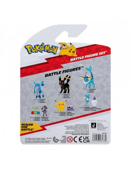 Pokémon Pack de 3 Figuras Battle Figure Set Pikachu, Omanyte, Lucario